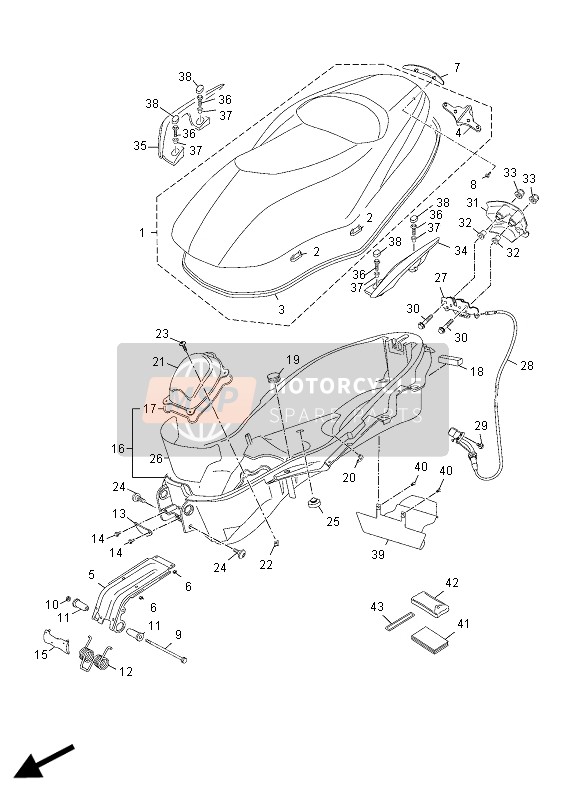 Yamaha YP250RA X-MAX 2012 Asiento para un 2012 Yamaha YP250RA X-MAX